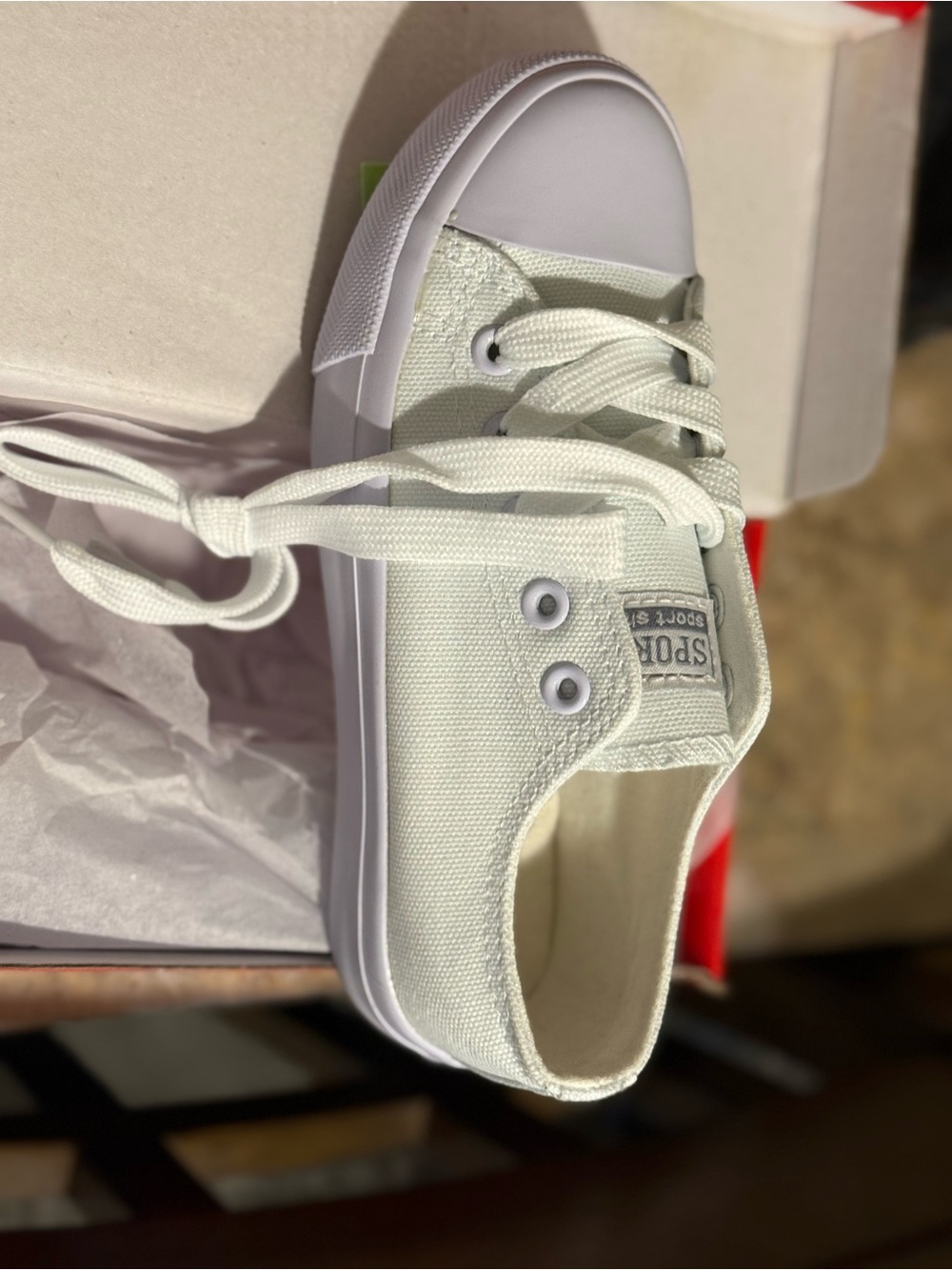 White Canvas Sneakers – New in Box